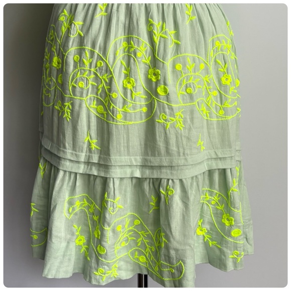 NWT Anthropologie The Somerset Embroidered Mini Dress: Linen Edition XL - Picture 10 of 13